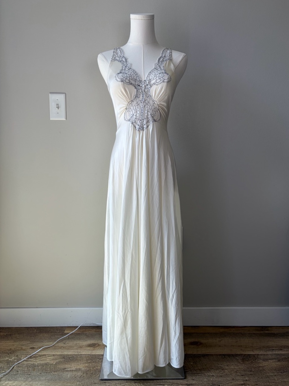 Vandemere Vintage White Lace Maxi Slip Dress
